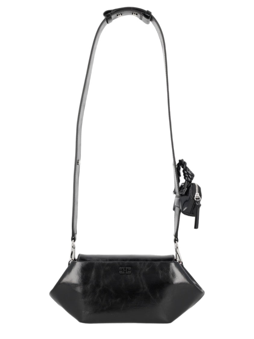 Ganni Sleek Structured Detachable Pouch Recycled-Leather Shoulder Bag