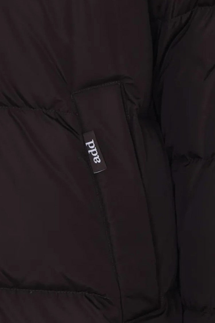Add Dark Brown Hooded Puffer Jacket