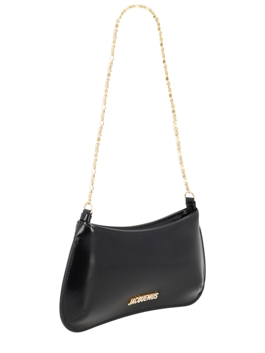Jacquemus Small Handbag With Gold Chain And Curved Silhouette