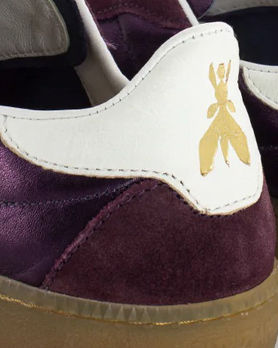 Patrizia Pepe Skin '93 Sneakers In Shiny Purple Laminated Nappa Leather