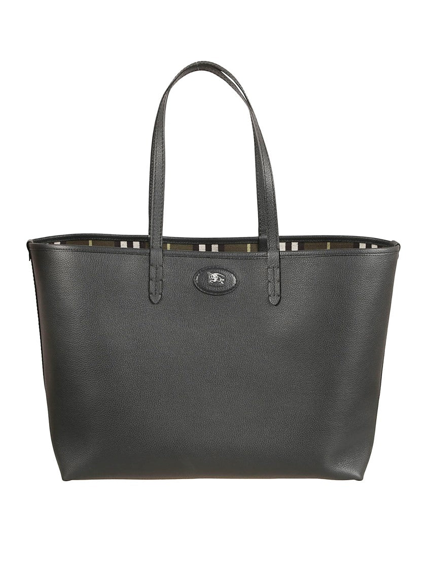 Burberry Rectangular Tote Bag In Textured Calf Grain Leather