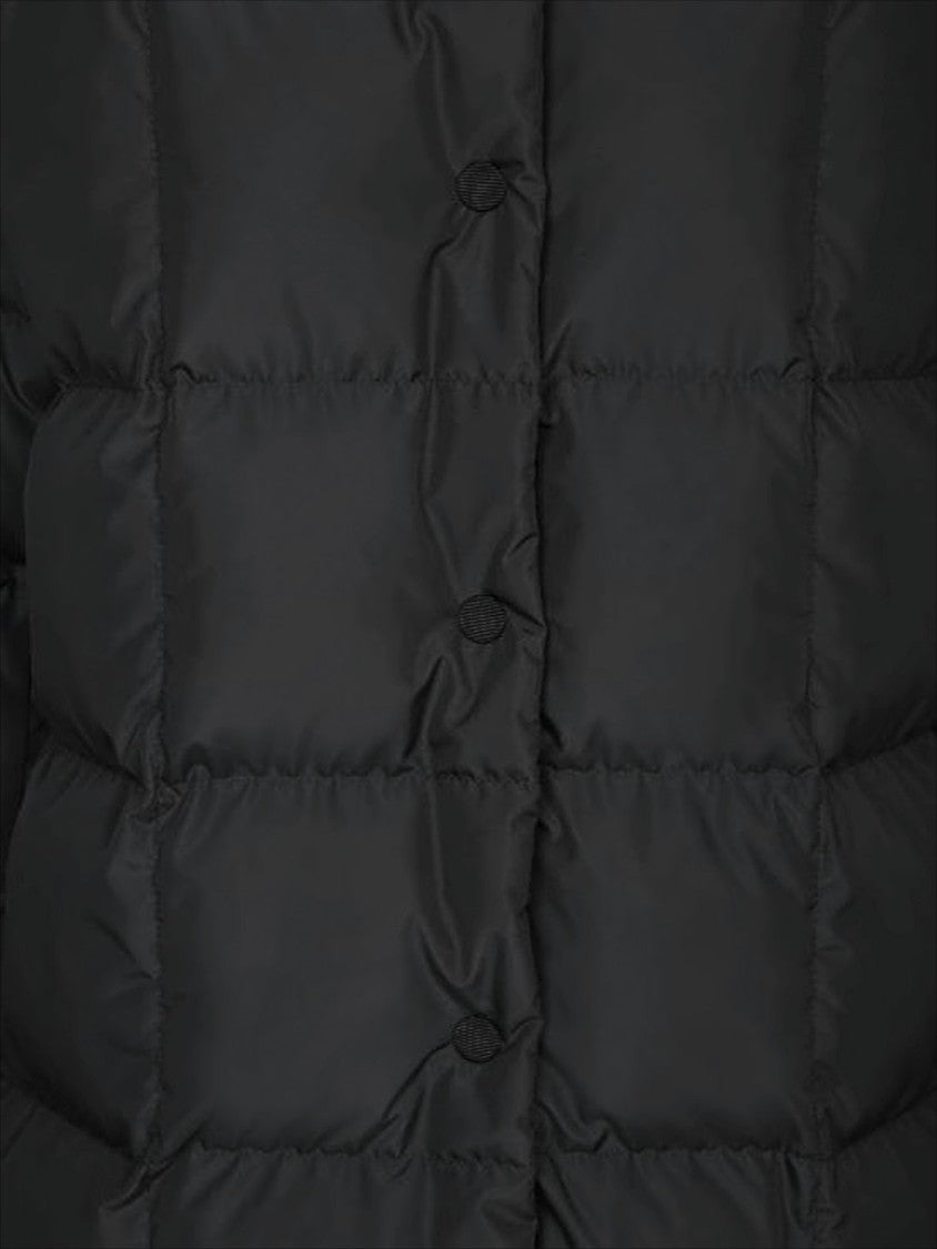 Moncler Black Boxy Padded Jacket With Horizontal Quilting