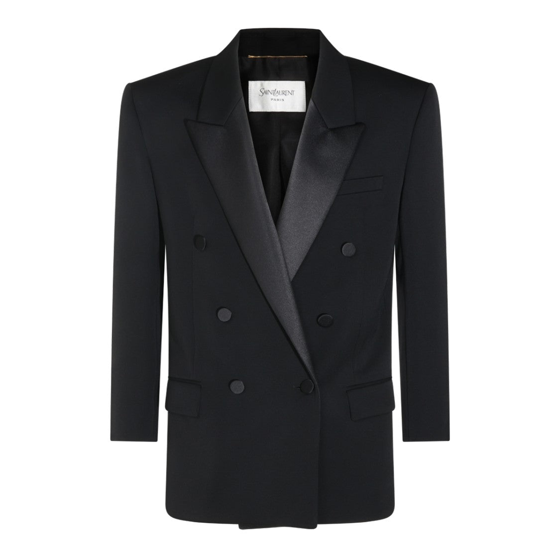 Saint Laurent Black Oversized Tuxedo Wool Blazer