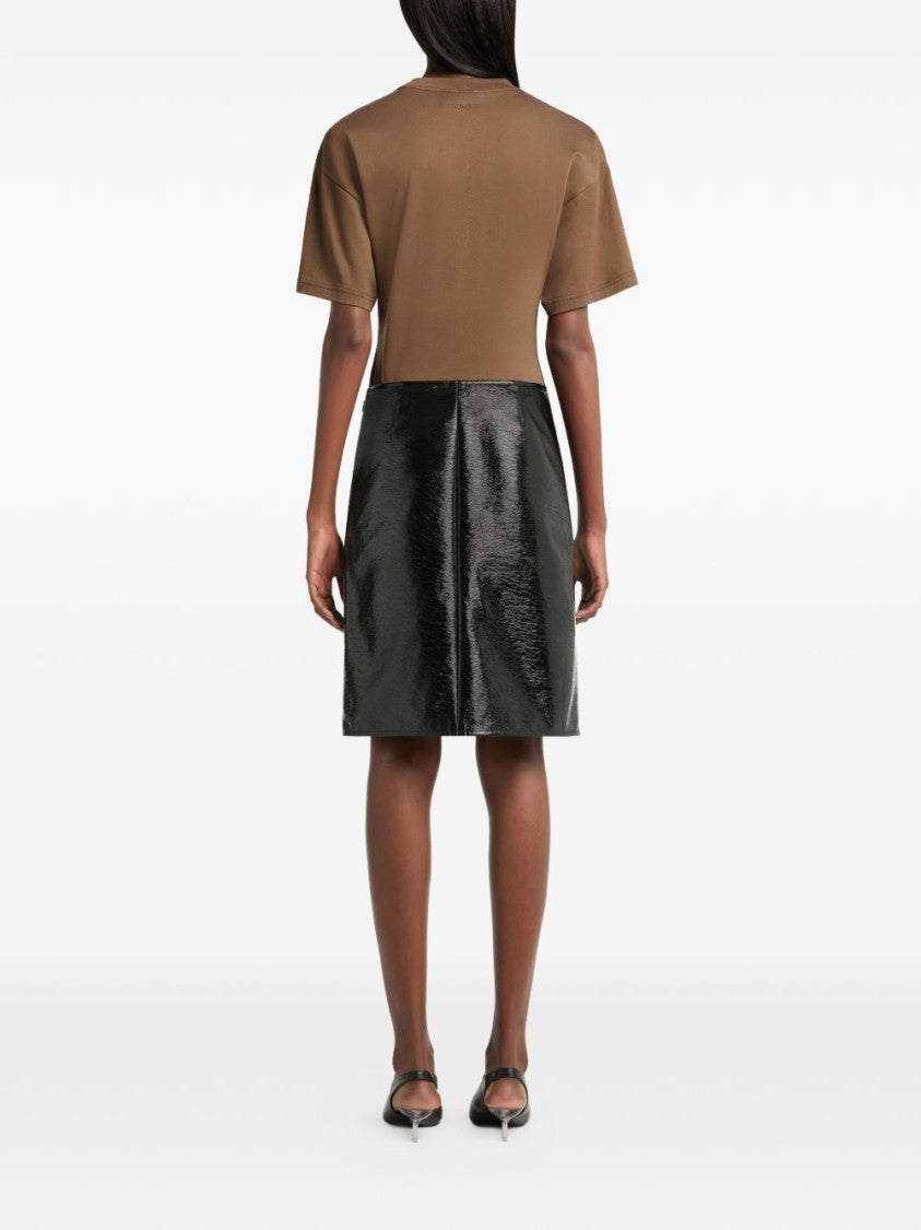 Courrèges Brown Fitted Subtle Logo T-Shirt