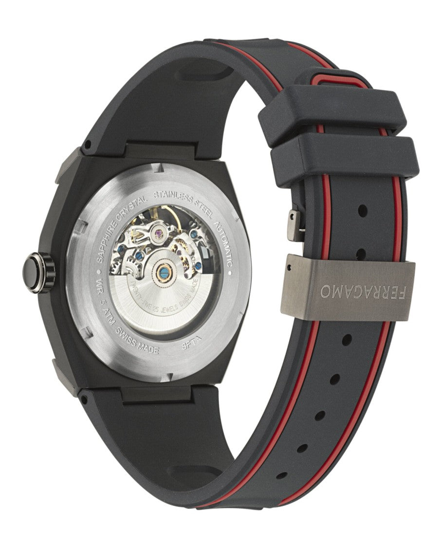 Ferragamo Skeleton Dial Ferragamo Automatic Watch With Gunmetal Case