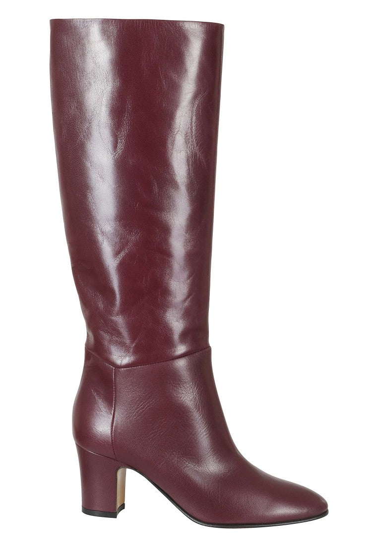 Alberta Ferretti Bordeaux High Shaft Leather Sole Leather Boots