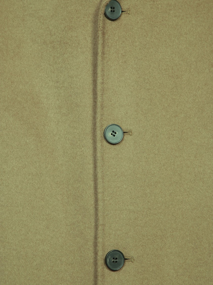 Amaranto Wool Blend Coat With Classic Lapel And Button Closure