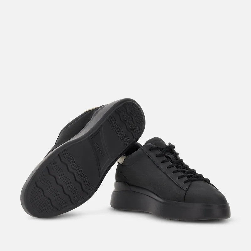 Hogan Black Calfskin Low-Top Sneakers