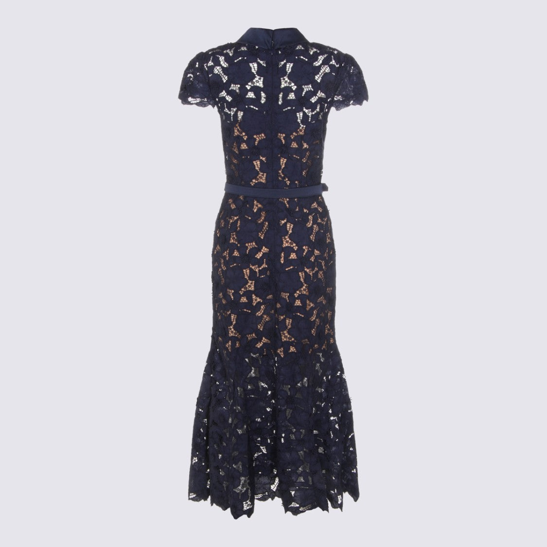 Self-Portrait Navy Sheer Shirt Dress