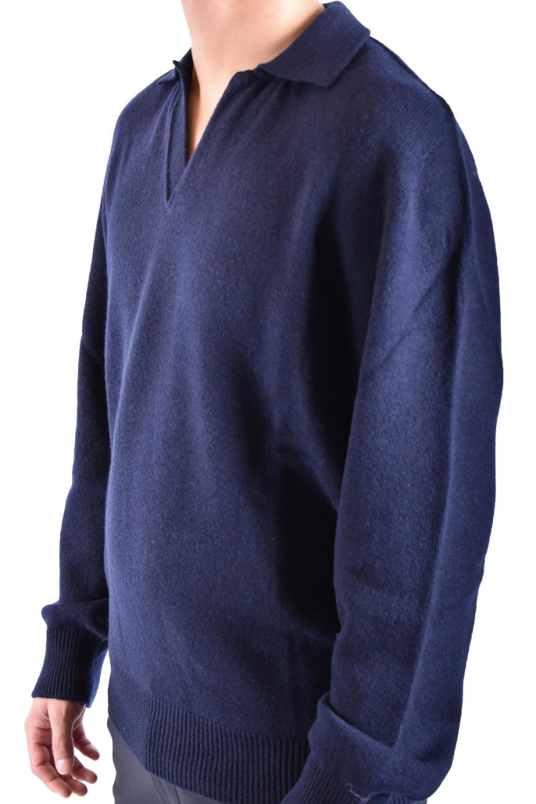Laneus Relaxed Fit Polo Knitwear In Luxurious Wool-Cashmere Blend