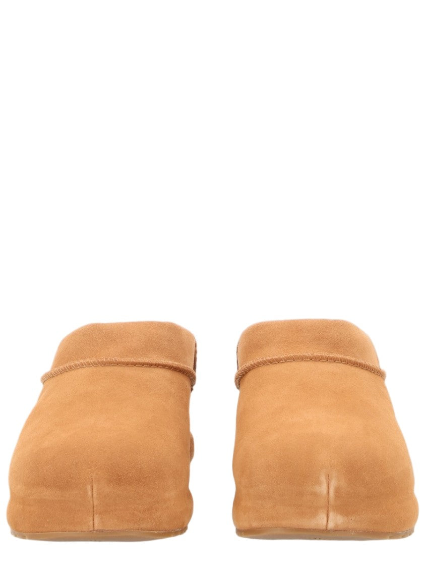 Ugg Brown Closed-Toe Shearling Sandals