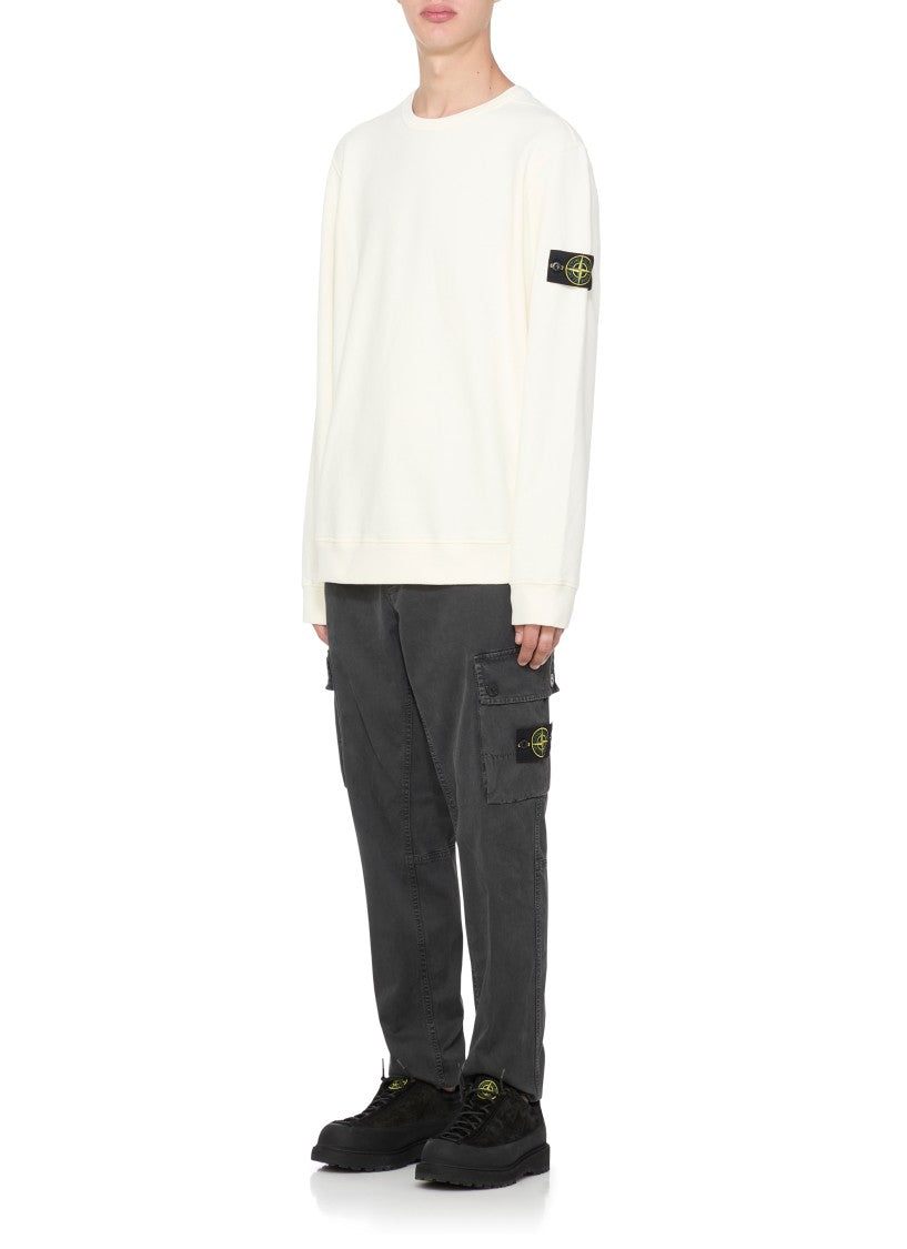Stone Island Ivory Cotton Sweatshirt
