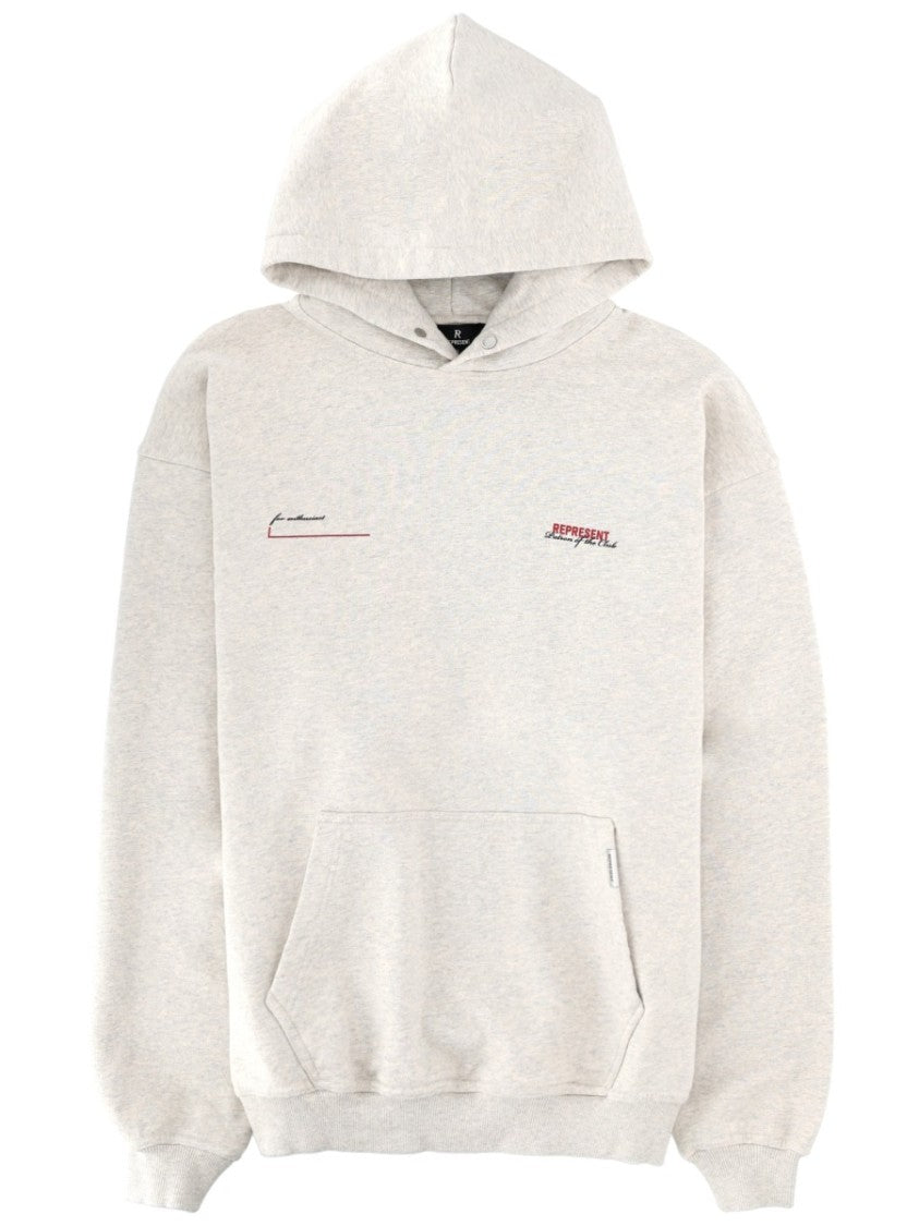 Represent Light Grey Back Red Text Hoodie