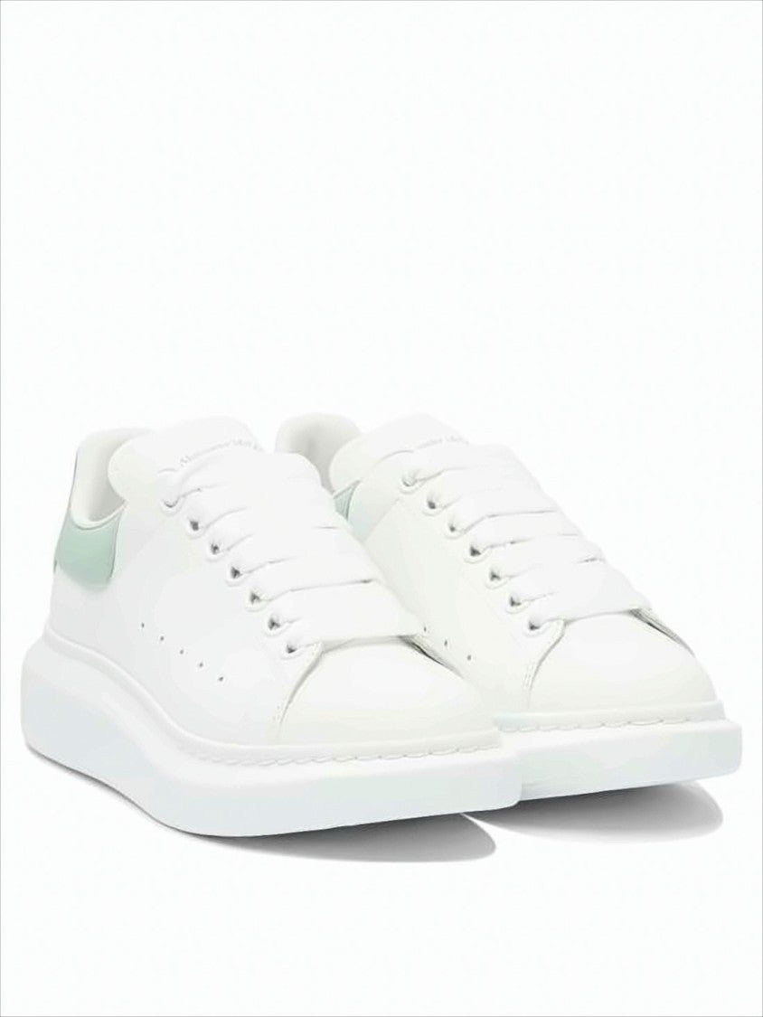 Alexander Mcqueen Minimalist White Leather Sneakers With Sole