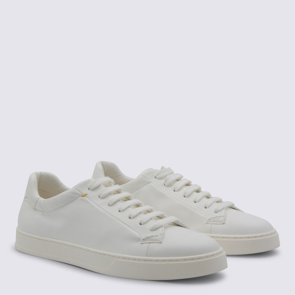 Doucal's Minimalist White Sneakers With Contrast Accents