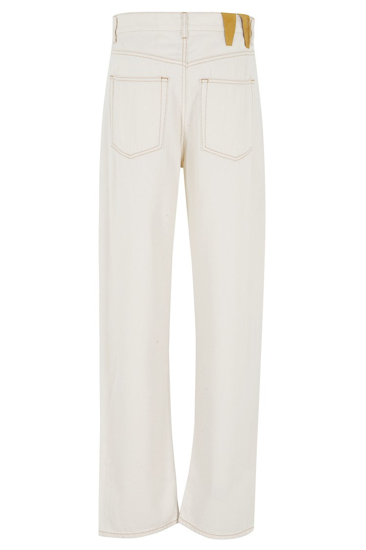 Darkpark Ecru Gale Relaxed Fit Straight-Leg Cotton-Blend Pants