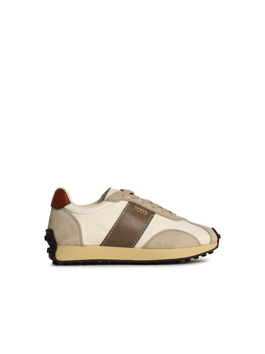 Tod's T Vintage' Beige Leather Blend Sneakers