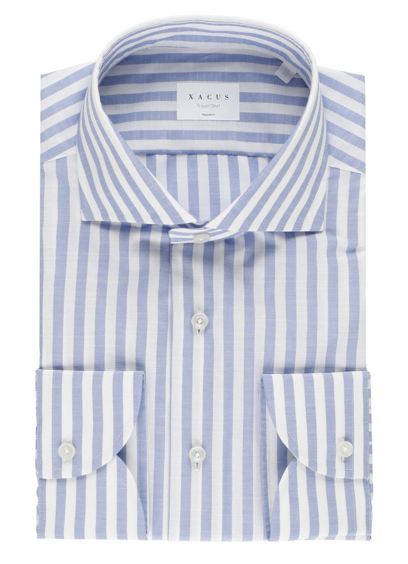 Xacus White Striped Travel Casual Shirt