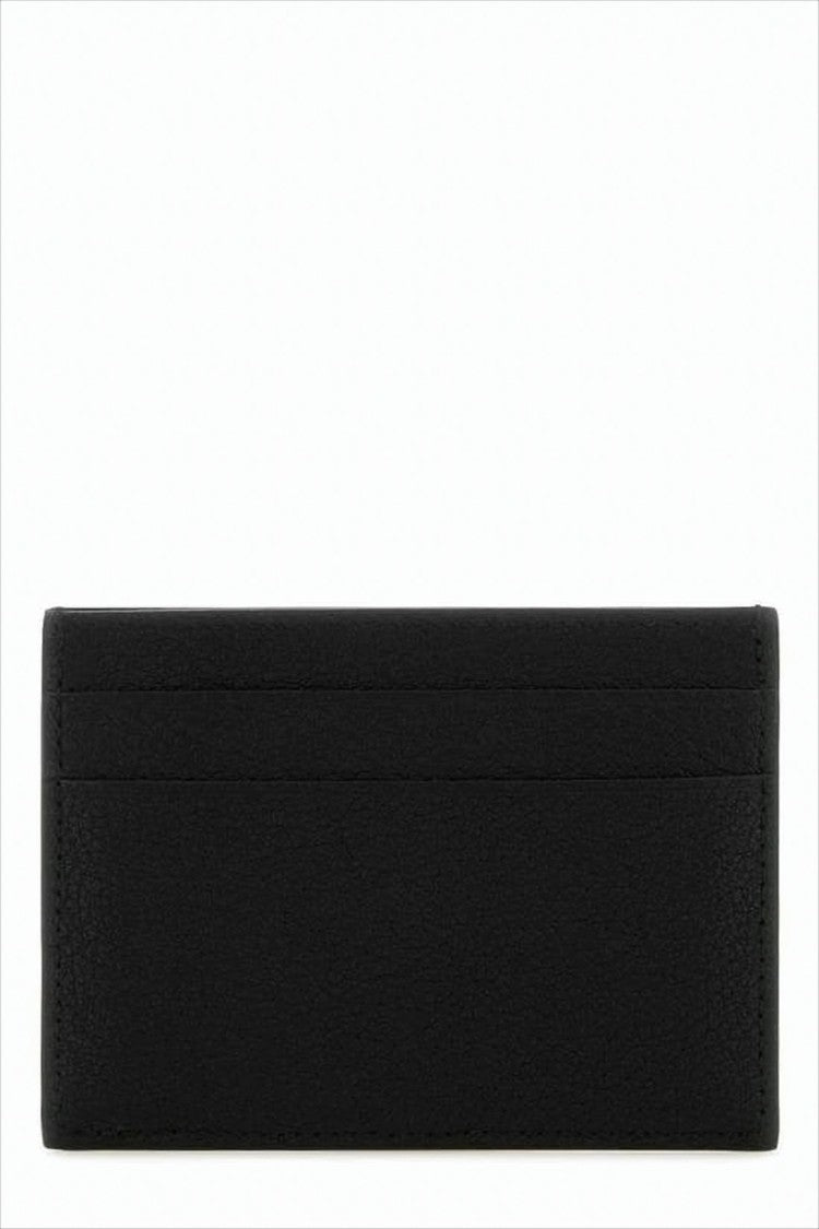 Balenciaga Textured Calf Leather Card Wallet With Subtle Logo