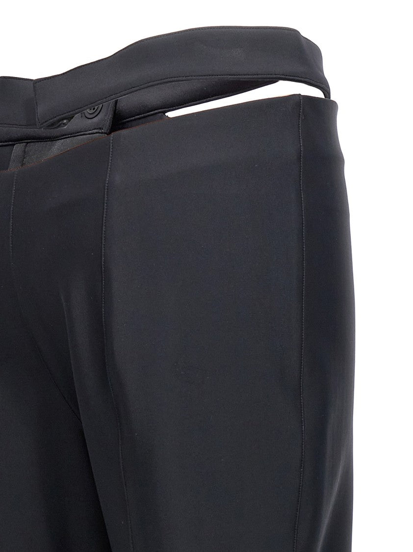 Mugler Flared Black Stretch Pants