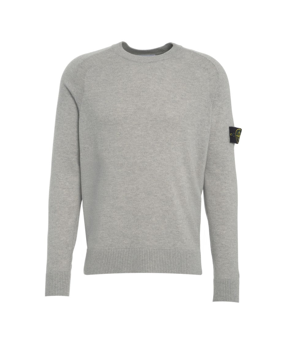 Stone Island Crew Neck Grey Knit Sweater