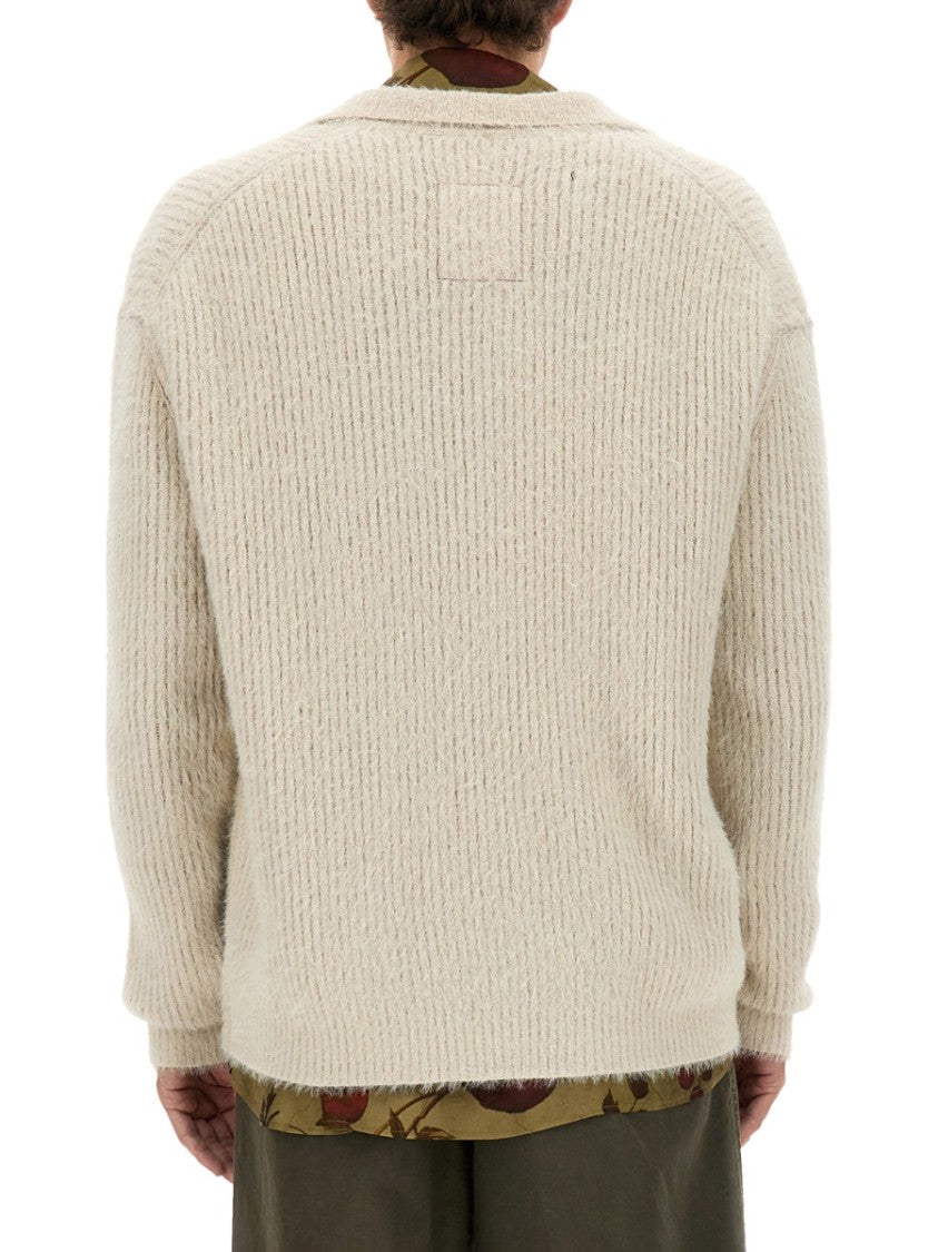 Uma Wang Ribbed Knit Sweater In Luxurious Wool Blend