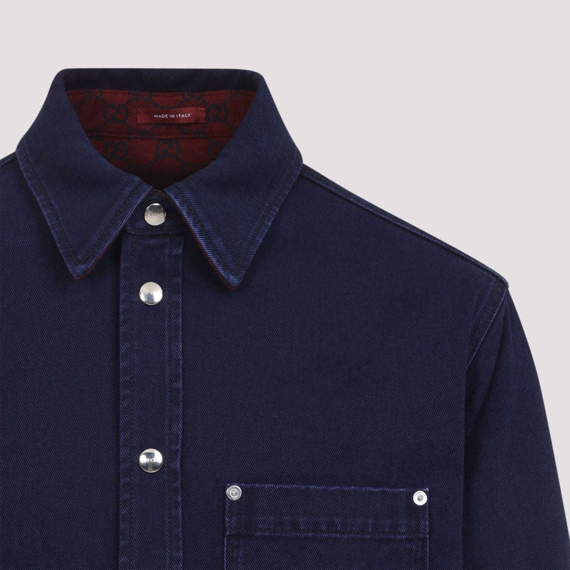 Gucci Blue Mix Cotton Reversible Shirt