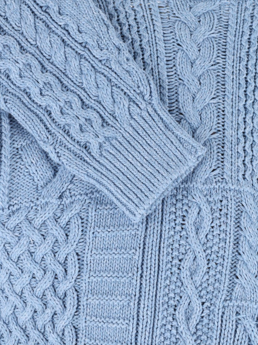 Polo Ralph Lauren Blue American Flag Cable Knit Sweater