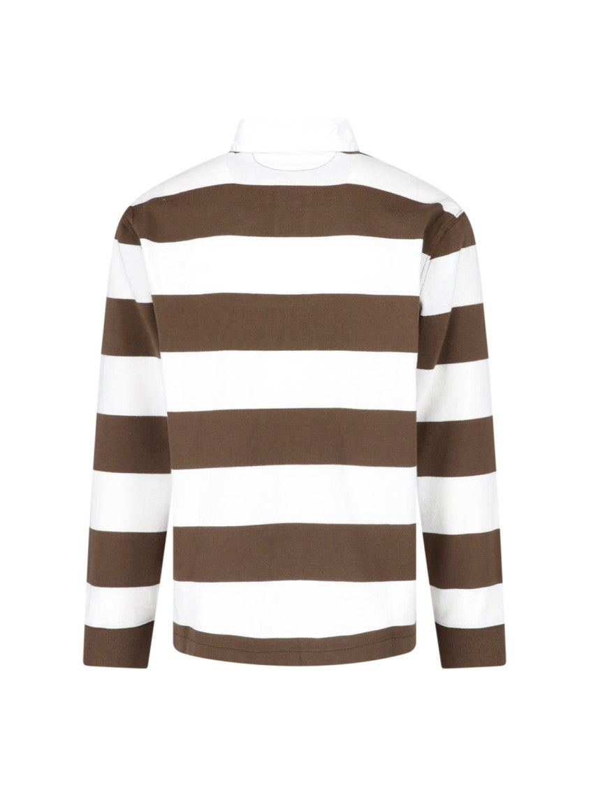 Polo Ralph Lauren Brown Striped Rugby Cotton Polo Shirt