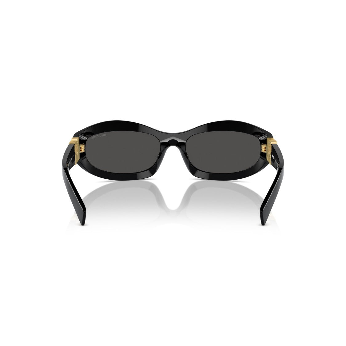 Miu Miu 0Mu 14Zs Oval-Shaped Black Acetate Sunglasses