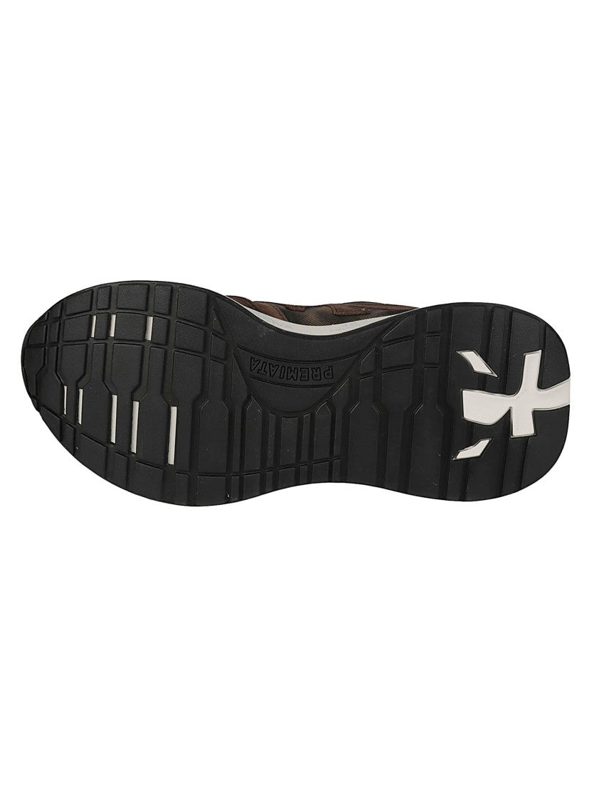 Premiata Lauryn Dark Brown Calfskin Mesh Sneakers