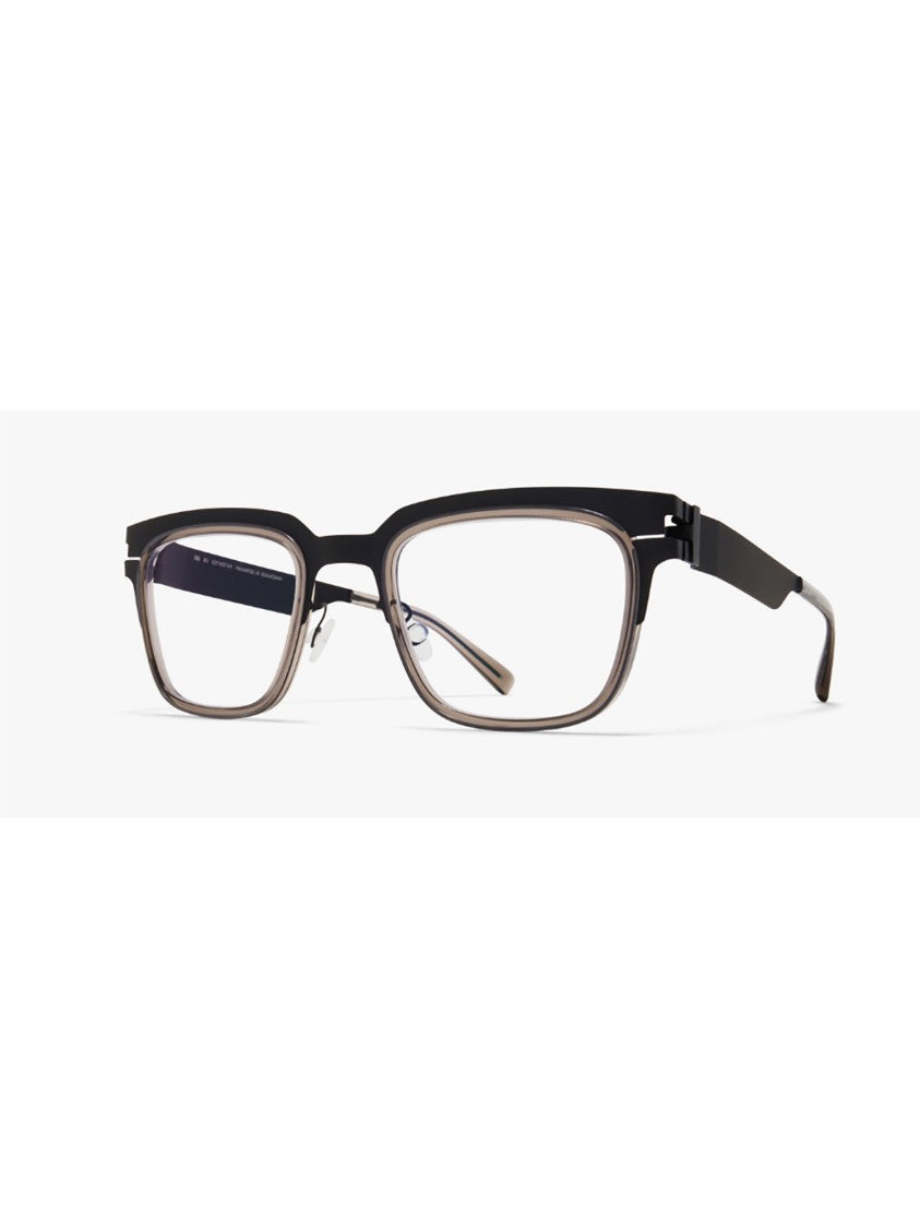 Mykita Translucent Beige And Black Rectangular Optical Frames