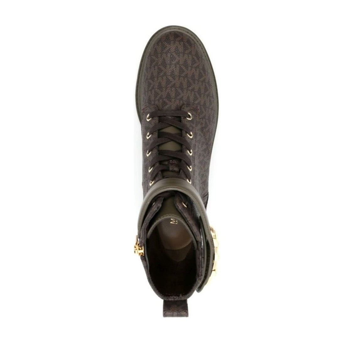 Michael Kors Green Parker Textile Lace-Up Logo Boots