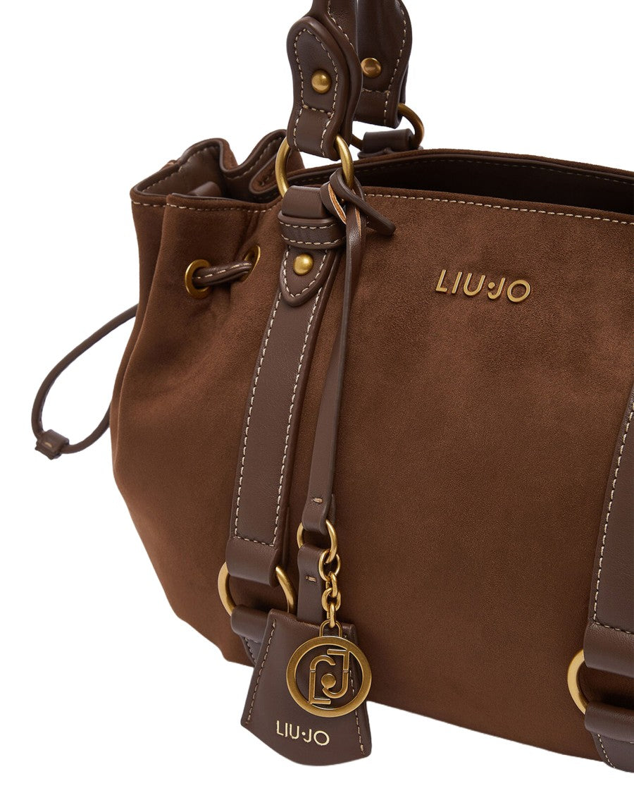 Liu Jo Tobacco Mini Gathered Microfiber Handbag