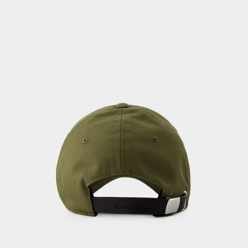 Alexander Mcqueen Varsity Skull Cap - Cotton - Khaki/Black