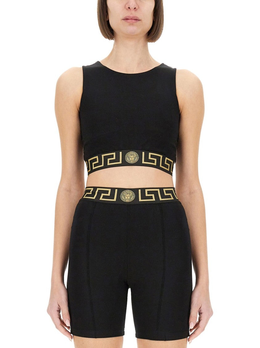 Versace Crop Top With Greek Border