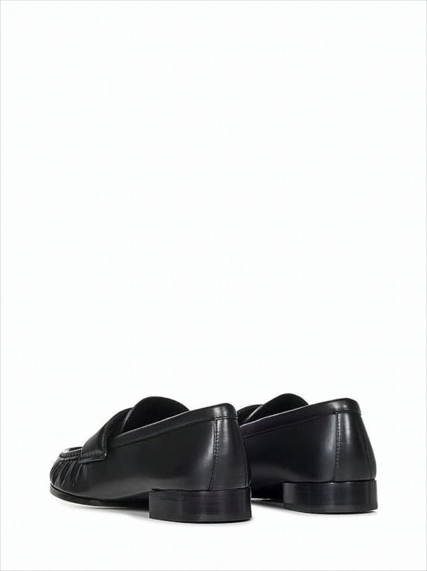 Givenchy Black Lambskin Loafers With Moccasin Toe And Gold Emblem