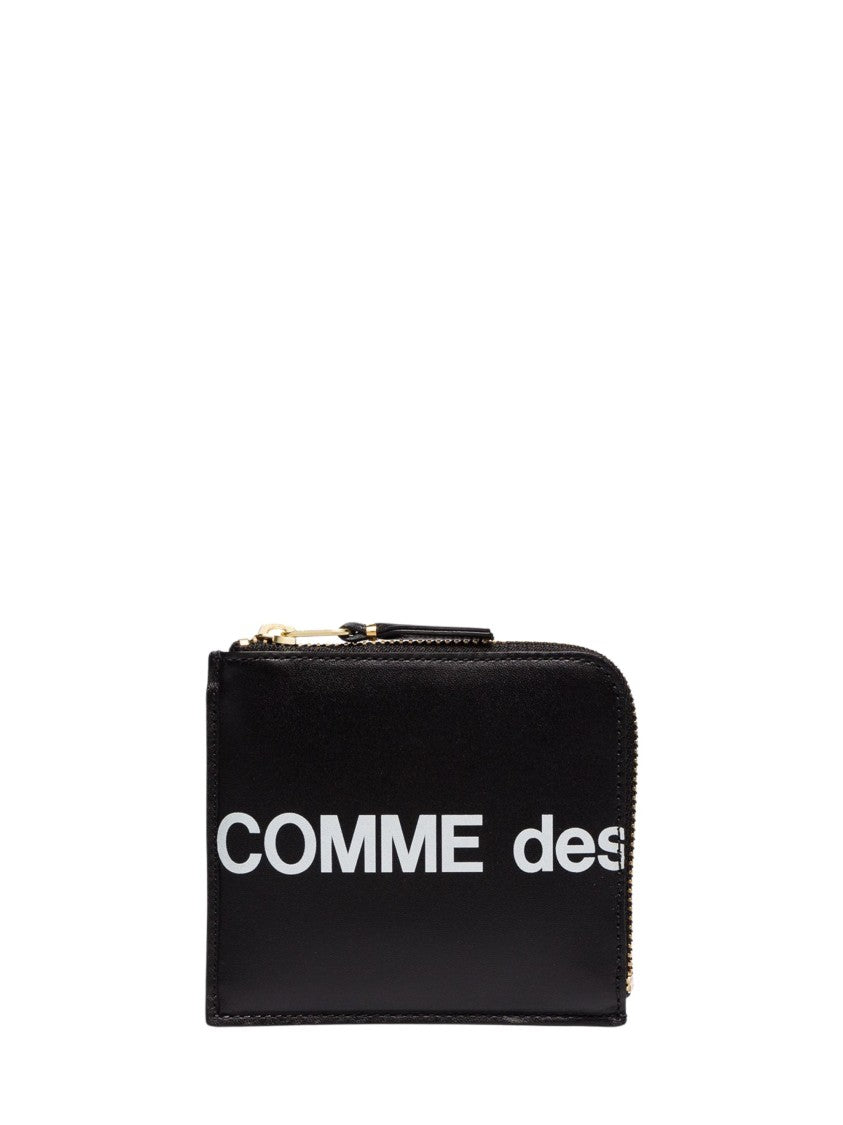 Comme Des Garçons Black Huge Logo Leather Wallet