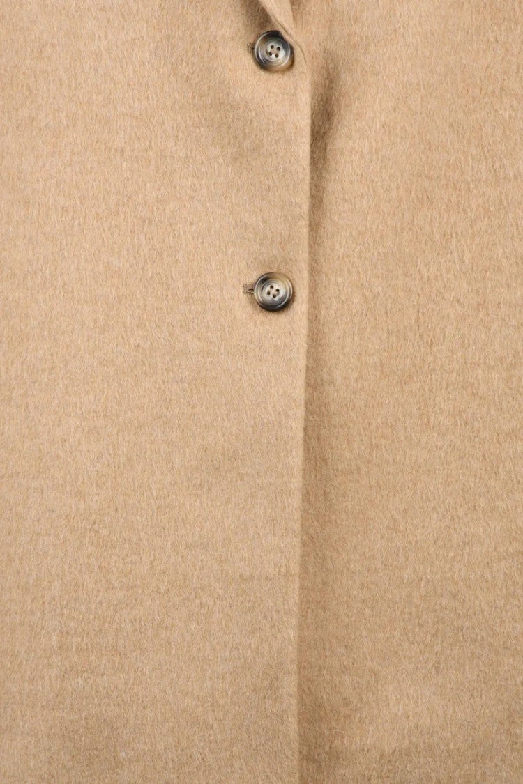 Guttha Boxy Beige Coat With Classic Lapel