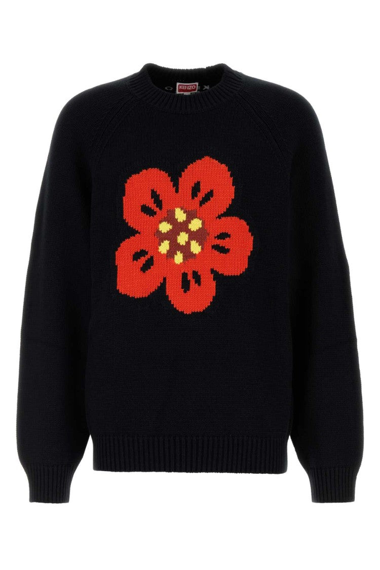 Kenzo Black Cotton Blend Sweater