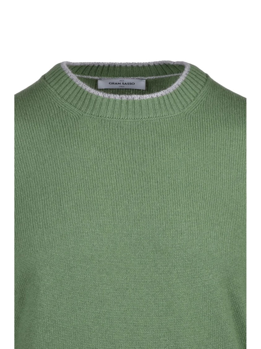 Gran Sasso Crew Neck Pullover In 100% Virgin Wool
