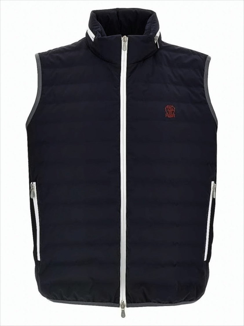 Brunello Cucinelli Quilted Sleeveless Vest With High Collar
