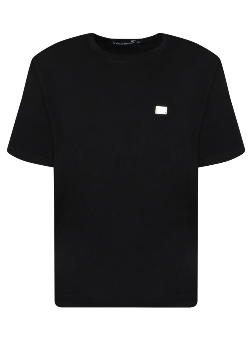 Dolce & Gabbana Black T-Shirt With Crew Neckline