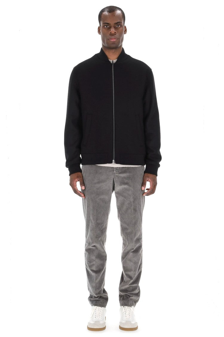 Herno Diagonal Wool Baseball Collar Bomber Jacket