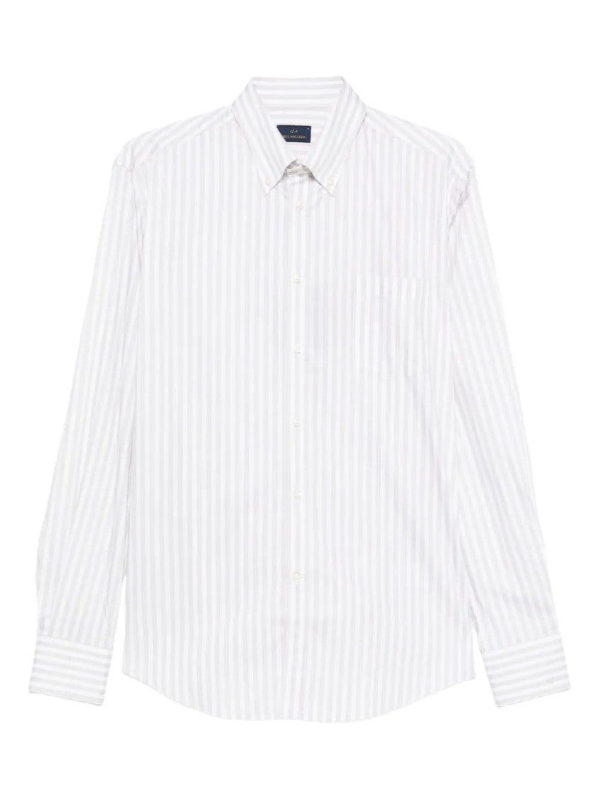 Paul & Shark Beige Striped Long-Sleeve Cotton Shirt