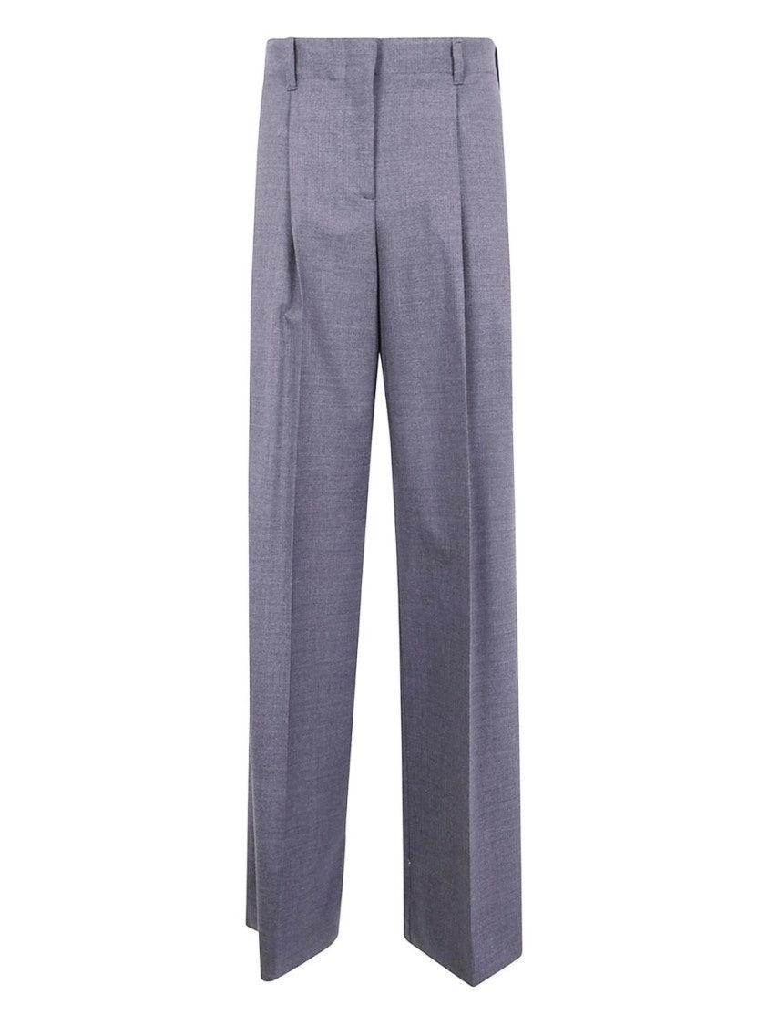 Parosh Charcoal Grey Trousers With Front Pleats
