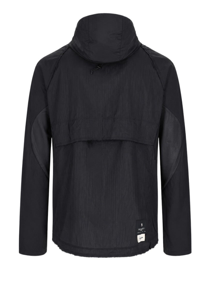 Y-3 Sleek Black Hooded Polyamide Sports Jacket