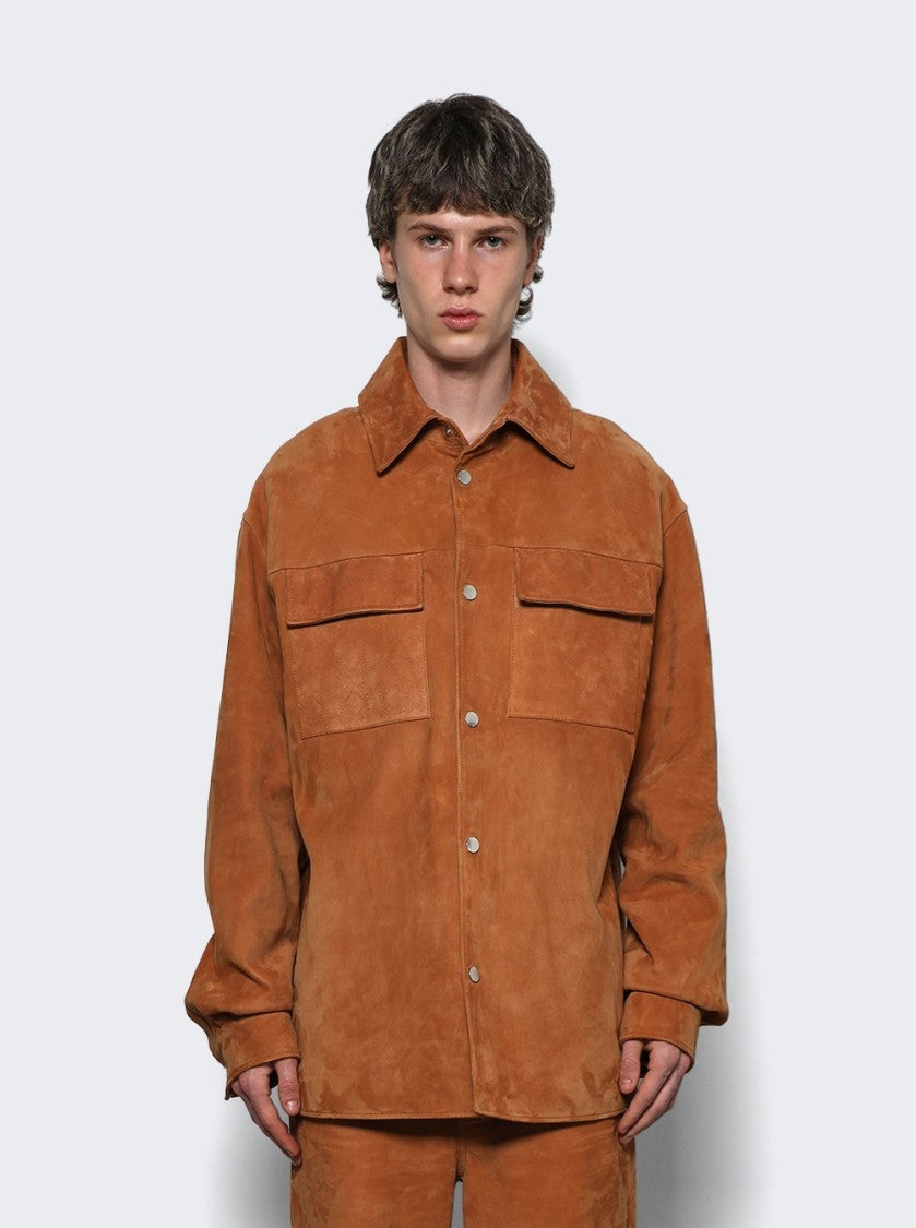 Amiri Quad Suede Overshirt Golden Coast