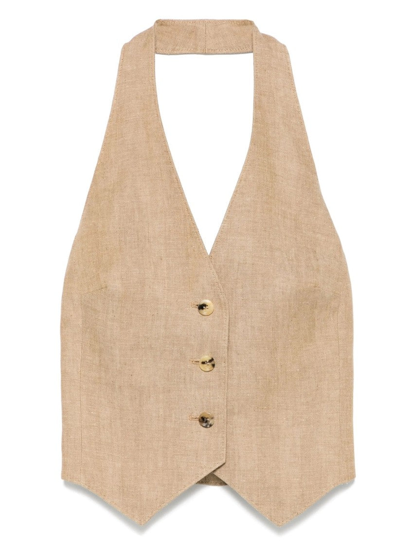 Max Mara Deep V-Neck Sleeveless Vest