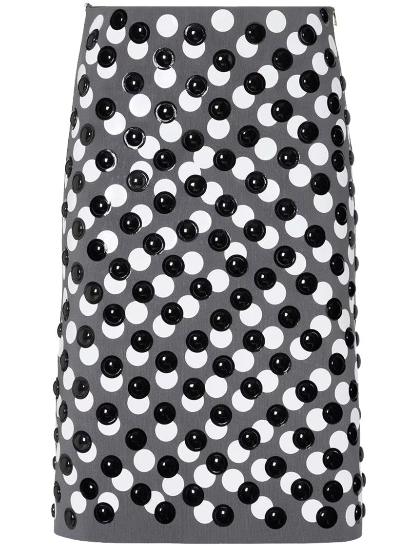 Fendi Viscose Mini Skirt With Circular Embellishments
